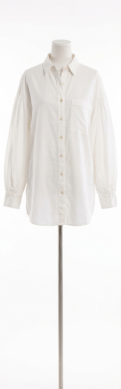 NEW FREE PEOPLE cool & clean button down solid shirt in white combo